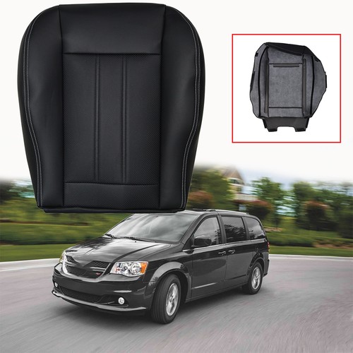 For 2008-2020 Dodge Grand Caravan Driver Side Bottom Seat Cover Black White Seam - Picture 1 of 10