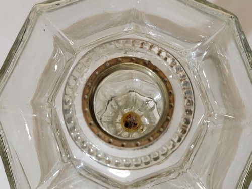 10" Greek Key Pedestal Oil Lamp US Glass Co Antique EAPG Pattern early 1900s - Picture 7 of 11