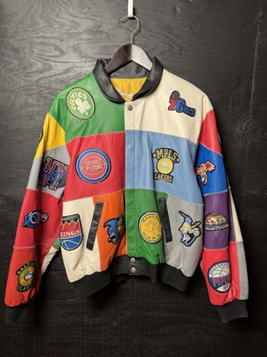 Vintage 90's Jeff Hamilton NBA & ABA Throwback Patch Varsity Jacket 5XL - Picture 1 of 3