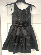 Brand New! Girls Formal Black Ruffle Sequence Dress Size 8