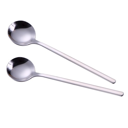 5 Pcs Stainless Steel Round Spoons Coffee Spoons for (Silver) - Picture 2 of 11