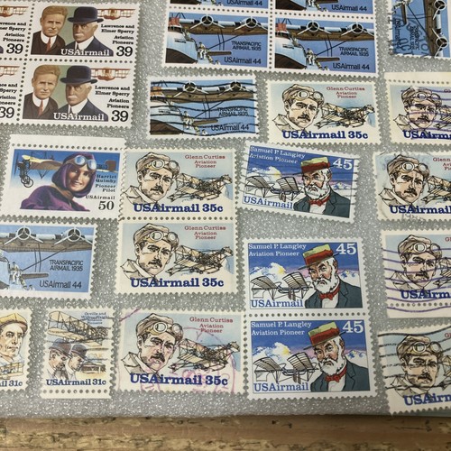 55+ Mixed Condition US Air Mail Stamps, 31c- 50c. A Nice Deal, $1 Ships. LOOK! - Picture 10 of 24