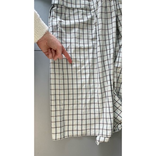 Tibi Elliot Size 10 Checked Wrap Asymmetrical Viscose Blend Banded Waist Skirt - Picture 11 of 12