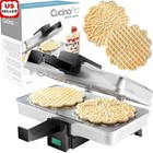 Authentic Italian Pizzelle Baker W/ Recipe Book & Brush Creates Crispy Cookies