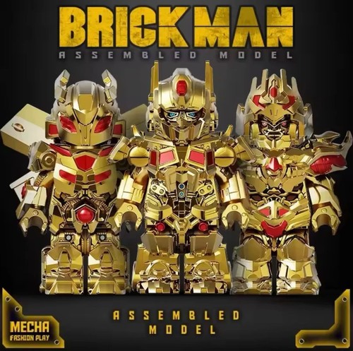 CUSTOM LEGO Brick Man #1 & #3 TRANSFORMERS PRIME MEGATRON Deluxe GOLD VERCHROMT