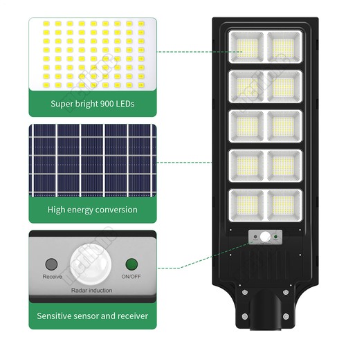 Farola Solar LED Detector de Movimiento Farola IP65 Lámpara Solar Exterior - Imagen 6 de 30