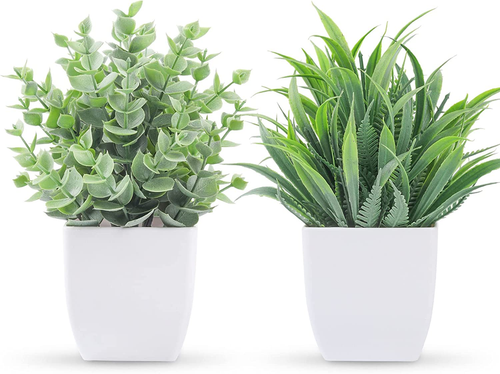 Der Rose 2 Pack Small Fake Plants Mini Artificial Potted Plants for Table Desk H - Picture 8 of 12