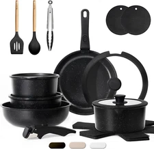 20 Pcs Pots and Pans Set Non Stick, Detachable Handle Cookware Sets Nonstick, No