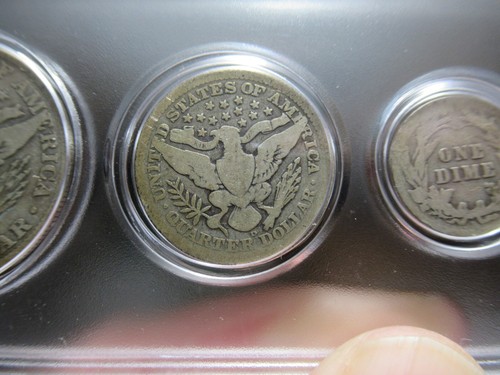 Set monete argento antico USA, testa liberty 50 25 10 5 1 centesimi, regalo laurea - Foto 9 di 12