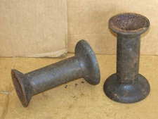 2 Industrial Cast Iron John Deere Disk Harrow Spool Spacers Steampunk 7" rusty.