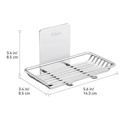 Self Adhesive Bar Soap Dish For Shower Bathroom Soap Holder Wall Mount“ Stainles - Picture 7 of 7