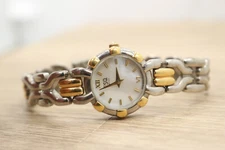 Vin ESQ Swiss 100520 Two Tone Quartz Analog Women's Watch Sz. 6 1/2" New Battery