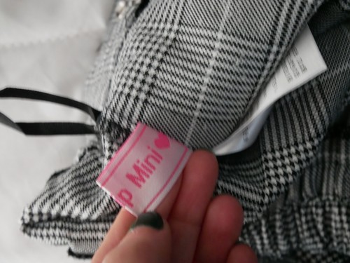 japanese black white tartan check corset bow shorts skort y2k mini skirt 8 xs - Picture 12 of 13
