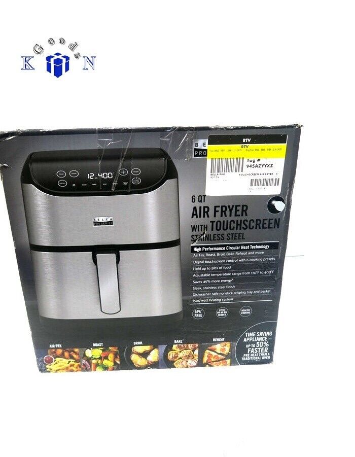 Bella Pro Touchscreen Air Fryer 5.7L 6QT A GRADE FREE SHIPPING ONTARIO