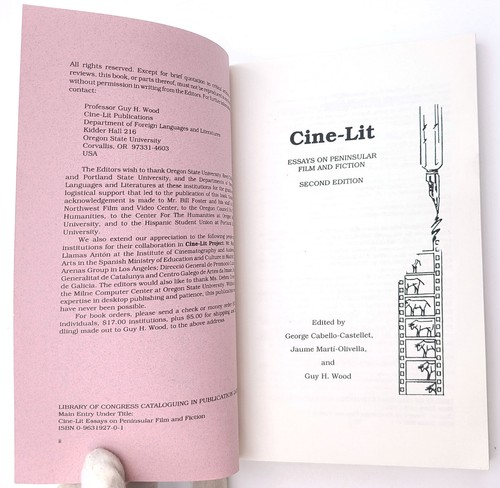 Cine-Lit Conference: Essays on Peninsular Film & Fiction 1992 Hispanic Cinema - Imagen 2 de 4