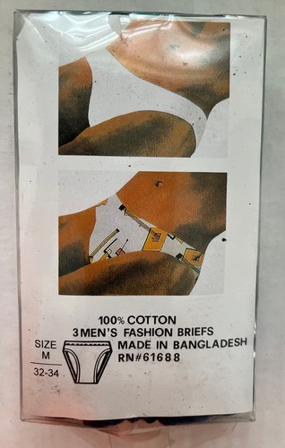 3 Paar 80er Vintage Herren Slips ohne Marke farbig Gr. M No Fly Jock Bulge