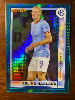 2022-23 Topps Chrome Merlin UEFA Erling Haaland #92 Aqua