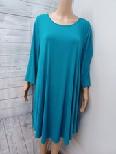 L&B Lucky & Blessed Womens Pullover Turquoise Dress XL Asymmetric NWT