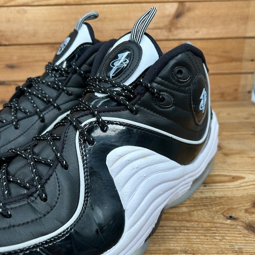 Nike Trainers Mens Size UK 12 Air Penny 2 Black Patent Football Grey Basketball - Picture 9 of 13