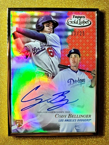 CODY BELLINGER 2017 Topps Gold Label Framed Autograph Red /25 Rookie Auto RC 💥 - Picture 2 of 3
