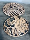 Vintage 1983 Old Dutch Design Trivets. Lot of 2 Copper & Cast Iron. Heavy!