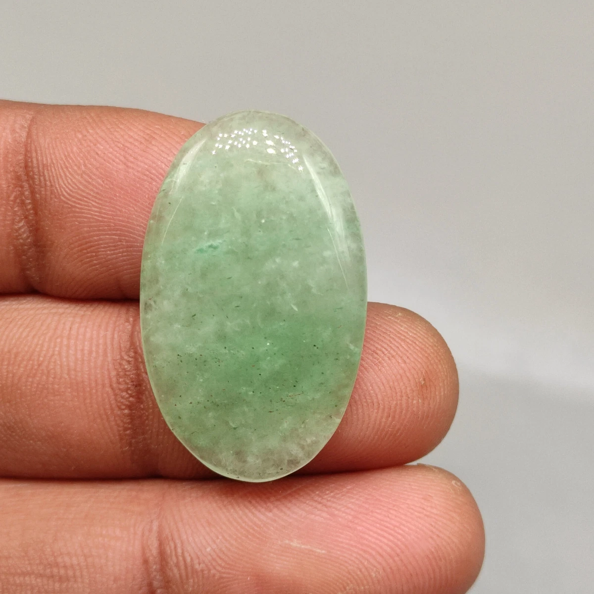 Green jade cabochon designer green jadeite crystal clear healing gemstone  G6126