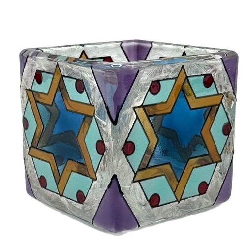 Joan Baker Judaic Stained Glass Hand Painted Night Light & Candle Votive Holder - Picture 16 of 24