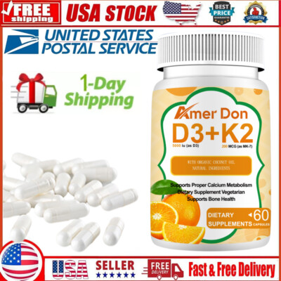 Vitamin K2 (MK7) with D3 5000 IU Supplement with BioPerine, 60 Veggie Capsules