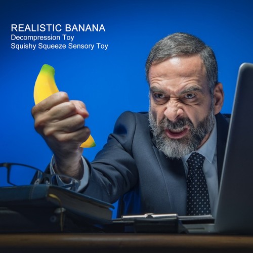 2X Banana Squeeze Toy Cute Fruit Fidget Sensory Toy Stretchy Ball Children Toys - Picture 4 of 12