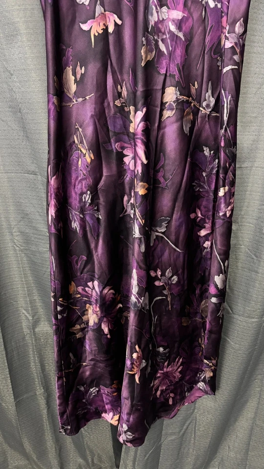 Vestido sin Mangas California Dynasty Camisón Para Mujer M Púrpura Floral Abertura Hada Delicado Foto 4 de 4