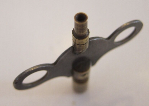 ANTIQUE CLOCK KEY DOUBLE ENDED 2 1/16" L GOTHIC STEAMPUNK - Picture 6 of 6