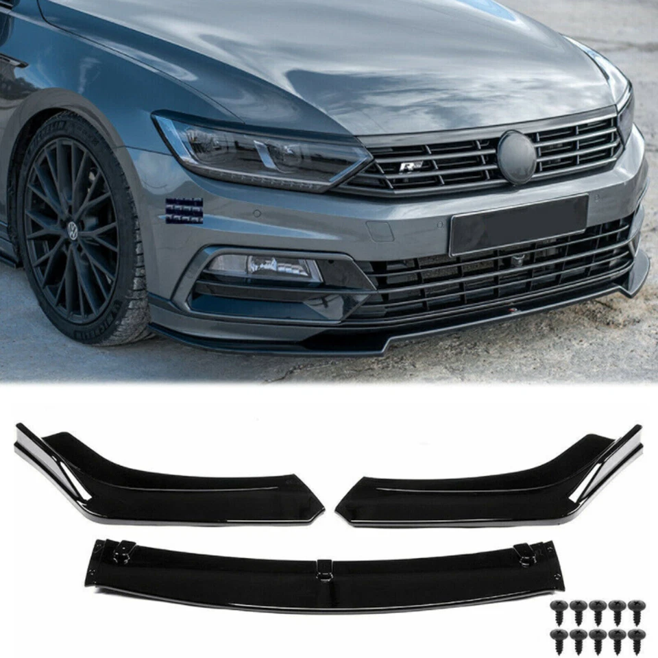 Front Bumper Lip Splitter Spoiler Glossy Black For Kia Forte GT Side Skirt — 第 3/4 张图片