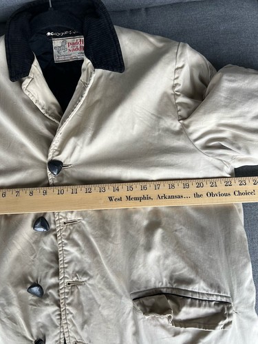 Paddle And Saddle Vintage tan heavy Chore Barn Coat corduroy collar size XL - Picture 4 of 22