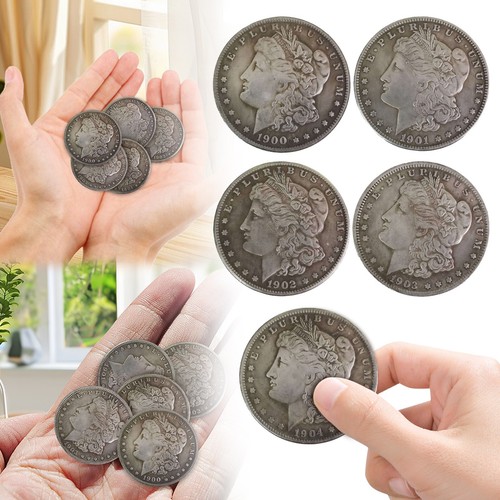 Dólares Morgan 1900-1904 CC - Lote de 5 monedas AU/BU sin circular - Imagen 2 de 7