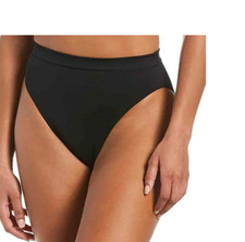 Nike Essential High Waist Cheeky Solid Bikini Bottoms Black Size L 4278