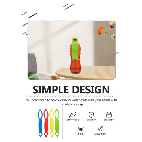 4PCS Water Bottle Handles Silicone Bottle Holder Strap Silicone Bottle Handle - Picture 5 of 12