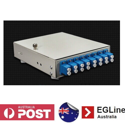 12 Port HINGED Lid Wall Mount Fibre Optic Patch Panel Enclosure - SC / LC Type - Picture 1 of 10