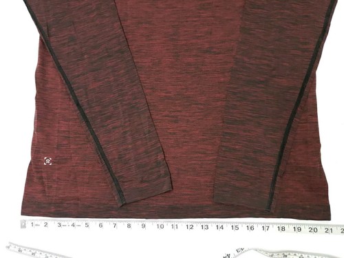 Lululemon METAL VENT Mens L Heathered Maroon Stretch Henley Long Sleeve Shirt - Picture 9 of 10