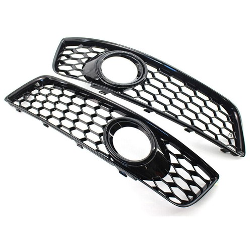 1 Pair Honeycomb Bumper Fog Light Grill Grille Cover for Audi A3 8P 2009-2013 12 - Picture 5 of 9