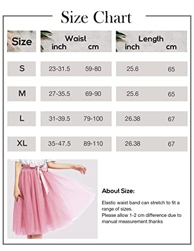 Women's Tulle Skirt Knee Length 6-Layered Wedding Party Medium Black - Picture 6 of 7