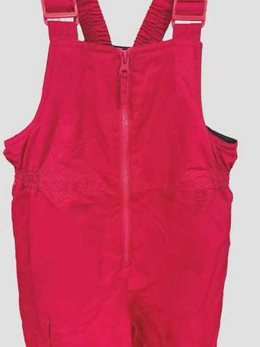 CHEROKEE Girl Snow Bib S (6/6X)Salmon Adjustable Straps Zipper Elastic Waist - Picture 3 of 7
