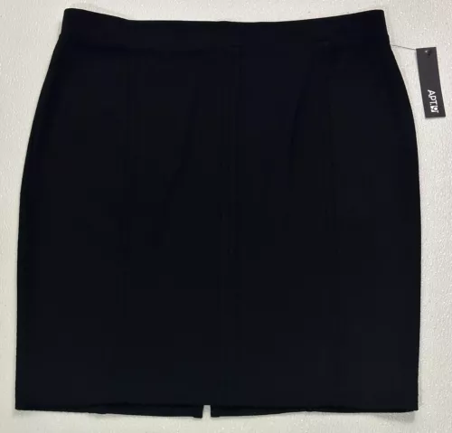 Apt. 9 Size Large Black Ponte Stitched Straight Pencil Skirt NWT