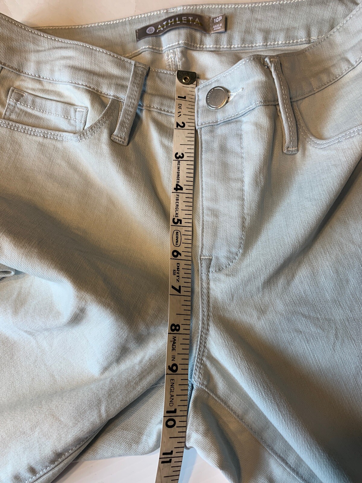 Athleta Sculptek Women’s Sz 10p Biscayne Skinny Crop Glacier Light Wash Jeans Nowa, bezpłatna wysyłka