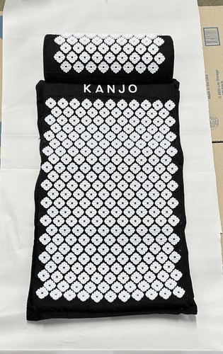 3 Piece Kanjo Acupressure Point Black 28"x16" Back Mat, Pillow & Carry Tote Bag