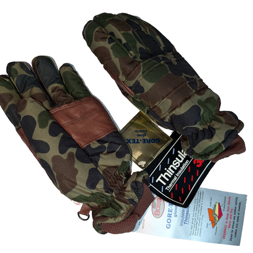 NWT New GORE-TEX Thinsulate INSULATED Cowhide Trim MNS MED Camouflage Gloves - Picture 5 of 11