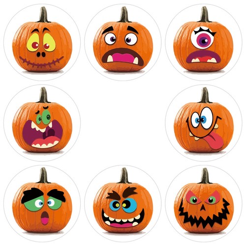 Pumpkin Stickers for Kids 500PCS Halloween Cartoon Pumpkin Face Seal Label - Picture 7 of 10