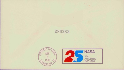 STS-8 1983 OFFICIAL NASA COVER & FOLDER, FLOWN ON THE CHALLENGER SHUTTLE, #28628 - Picture 3 of 5