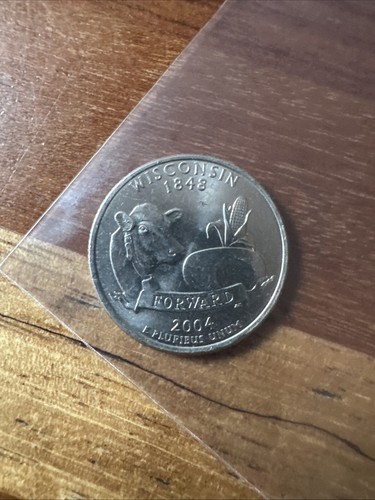 United States Of America Quarter Wisconsin 2004 D Error  - Picture 2 of 2
