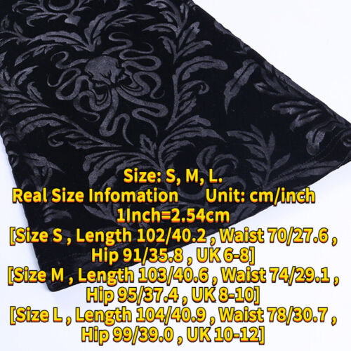 Pantaloni svasati donna velluto floreale fondo a campana nero gotico moda casual - Foto 12 di 15