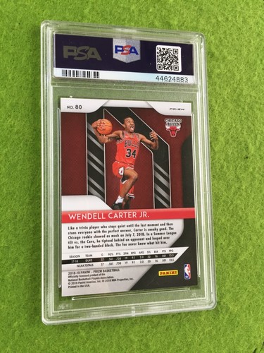 Wendell Carter Jr PSA 10 SILVER PRIZM ROOKIE CARD MAGIC 2018 Panini - Picture 12 of 24
